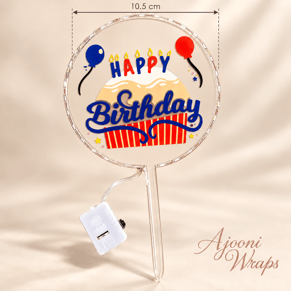 Premium Happy Birthday LED Cake Topper  🎂✨💡