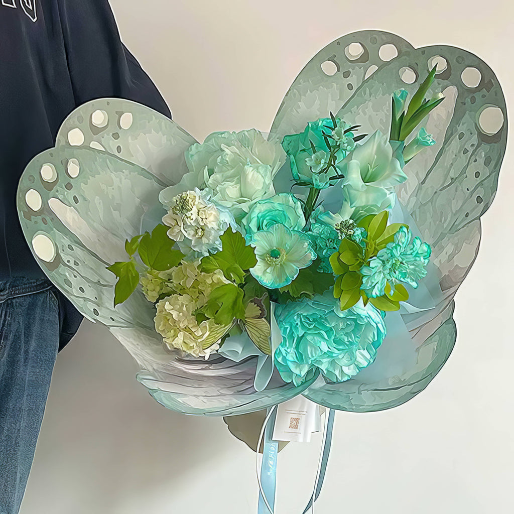 Butterfly Wing Floral Bouquet Wrap