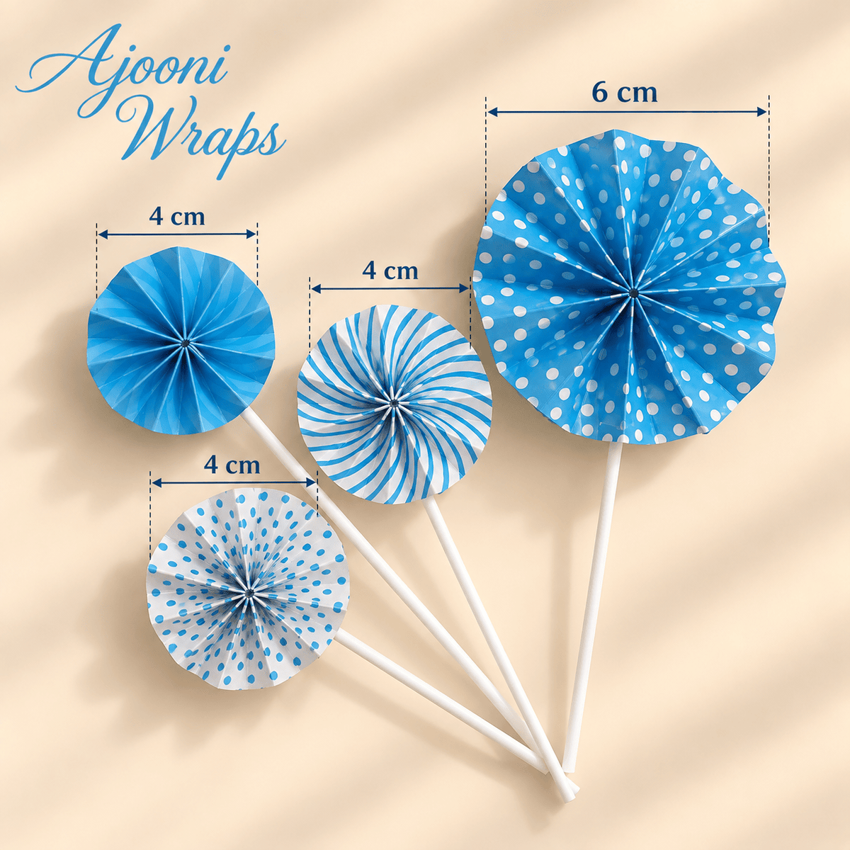 Premium Paper Fan Cake Decoration Set of&nbsp; 5