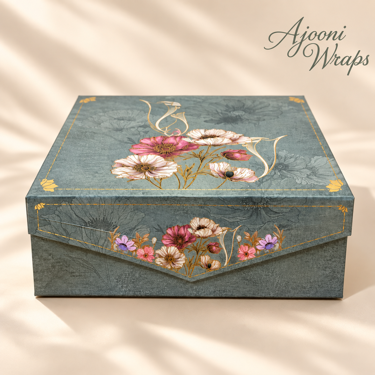 Pastel Sage Botanical Magnetic Collapsible Gift Box 🌿🌸