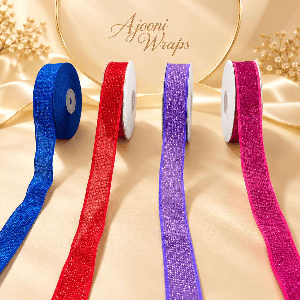 ✨ Premium Glitter Mesh Ribbon 1 Inch 🎀 20 Yards