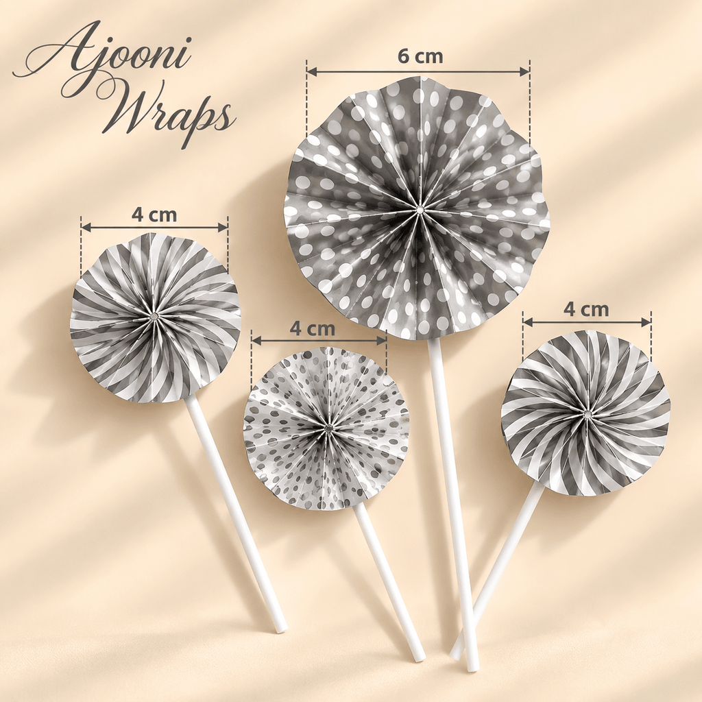 Premium Paper Fan Cake Decoration Set of&nbsp; 5