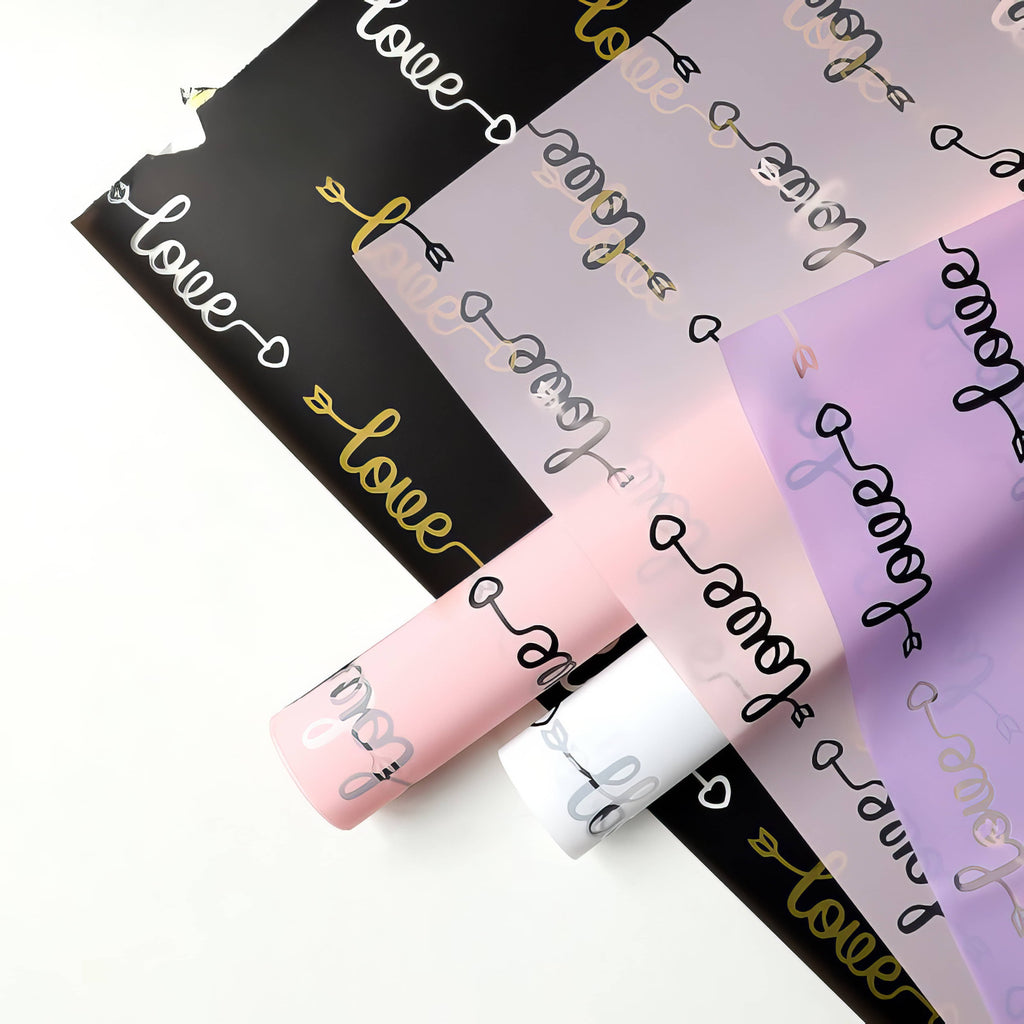 Whispered Love Script Bouquet & Gift Wrap