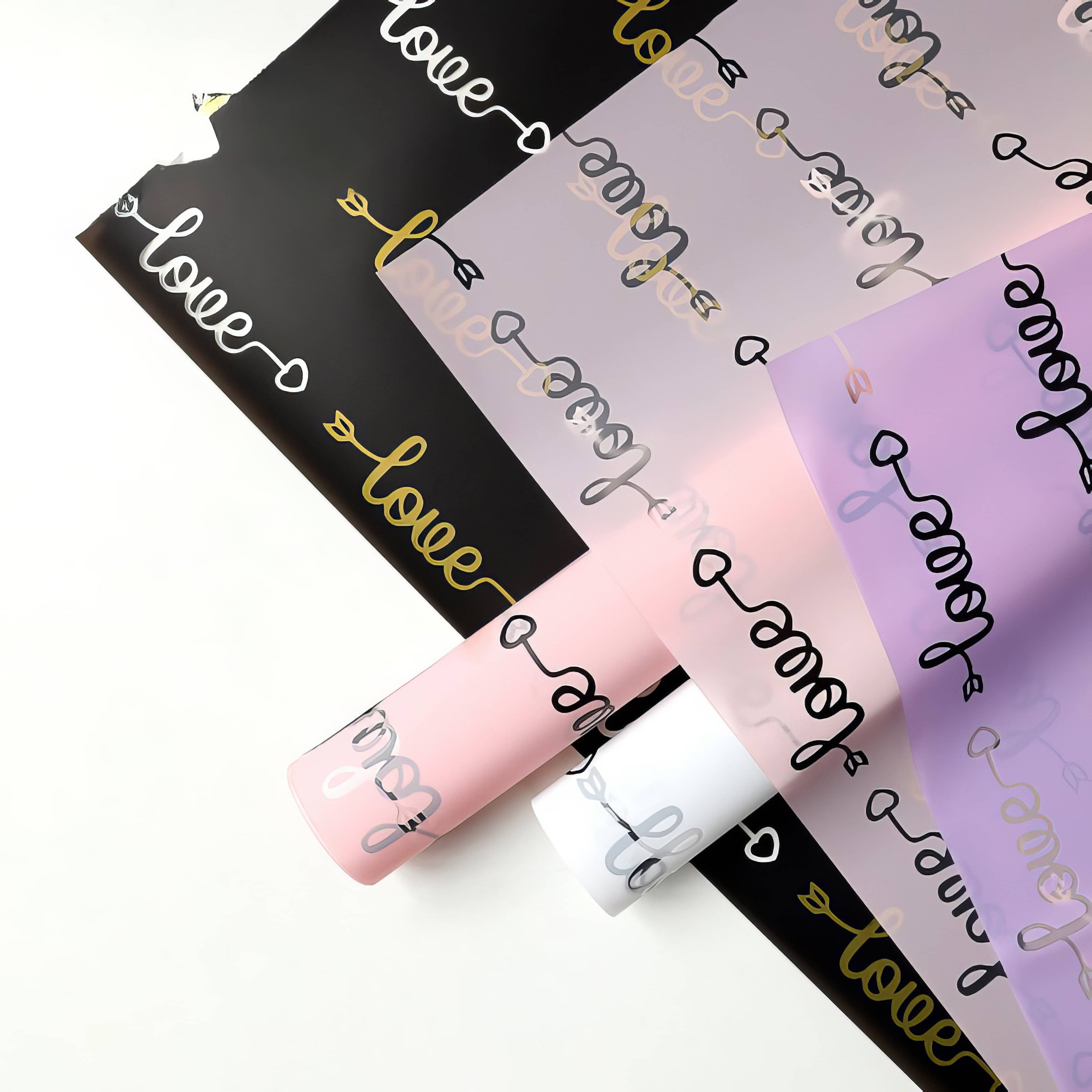 Whispered Love Script Bouquet & Gift Wrap