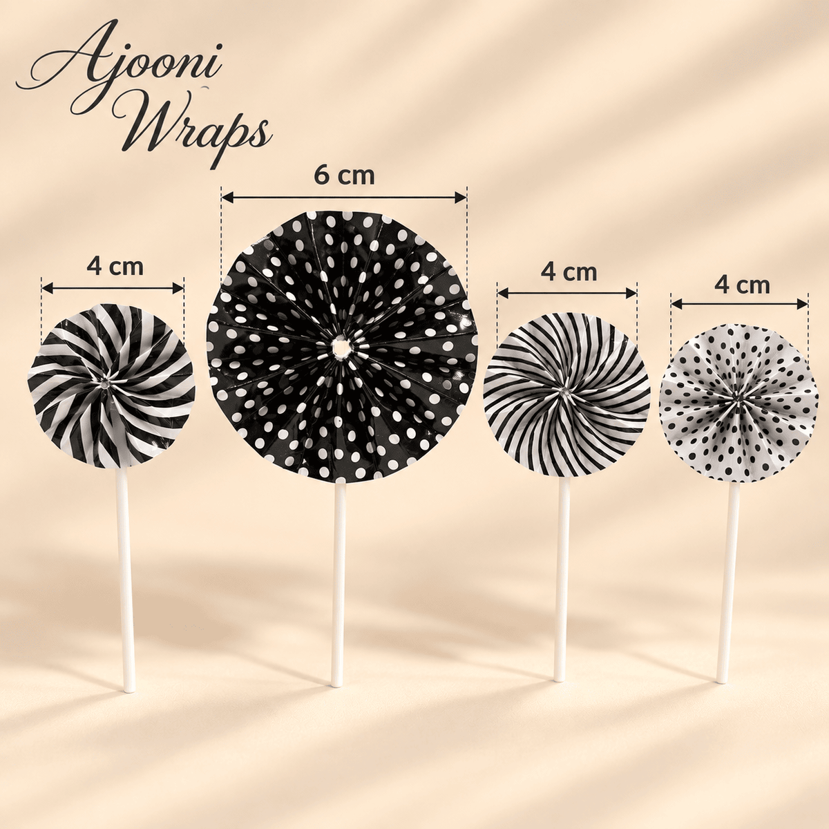 Premium Paper Fan Cake Decoration Set of&nbsp; 5