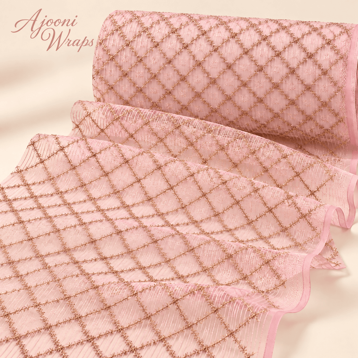Luxury Gold Diamond Organza Net ✨✨🌸 | 5 Yards |