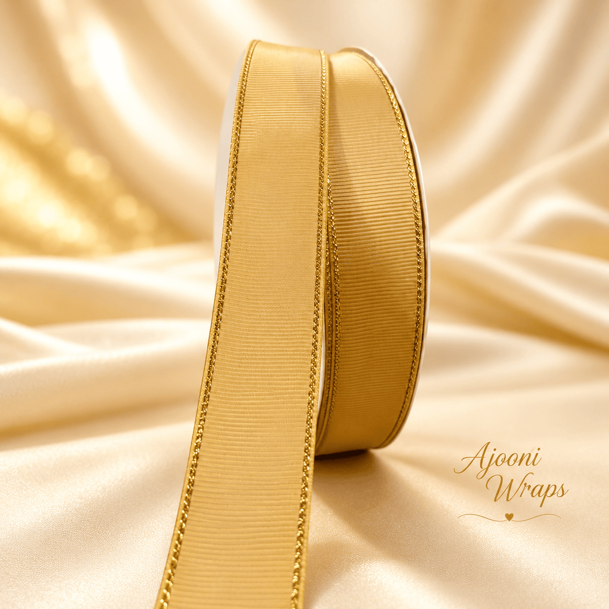 ✨ Luxury Grosgrain Ribbon with Golden Trim 1 Inch 🎀💛
