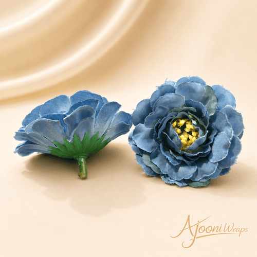 Azure Bloom Fabric Flower Head