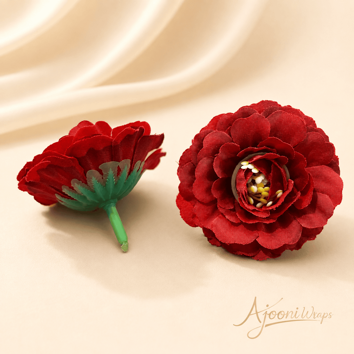 Azure Bloom Fabric Flower Head