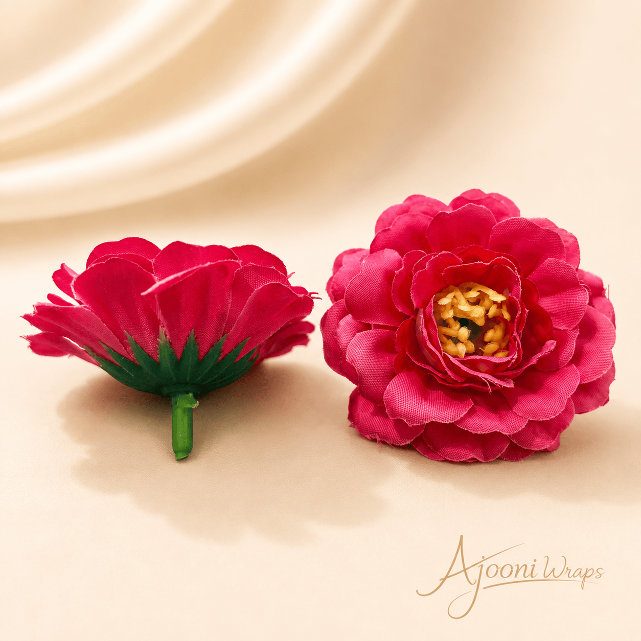 Azure Bloom Fabric Flower Head