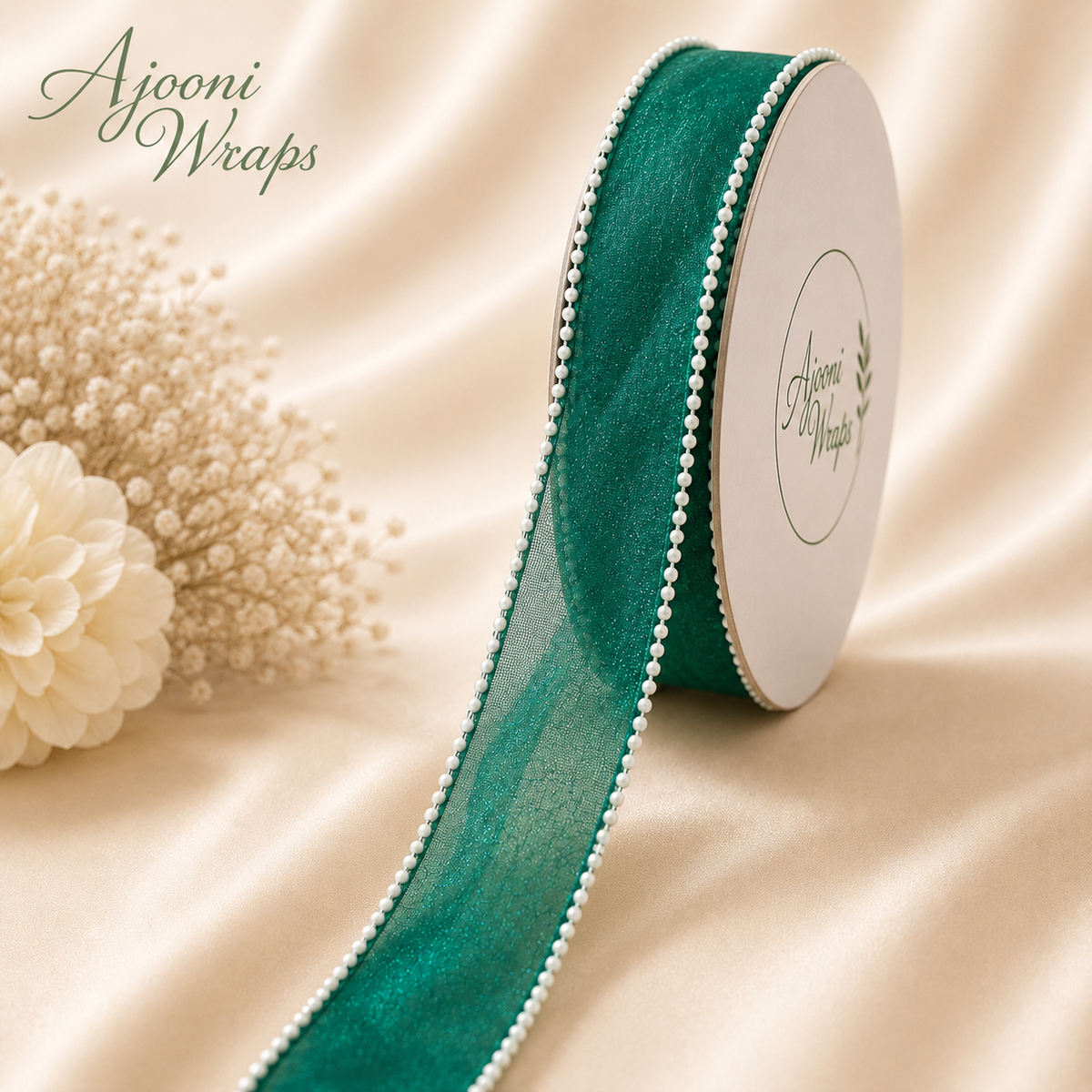 Pearl Organza Premium Ribbon | 1 Inch 10 Yards