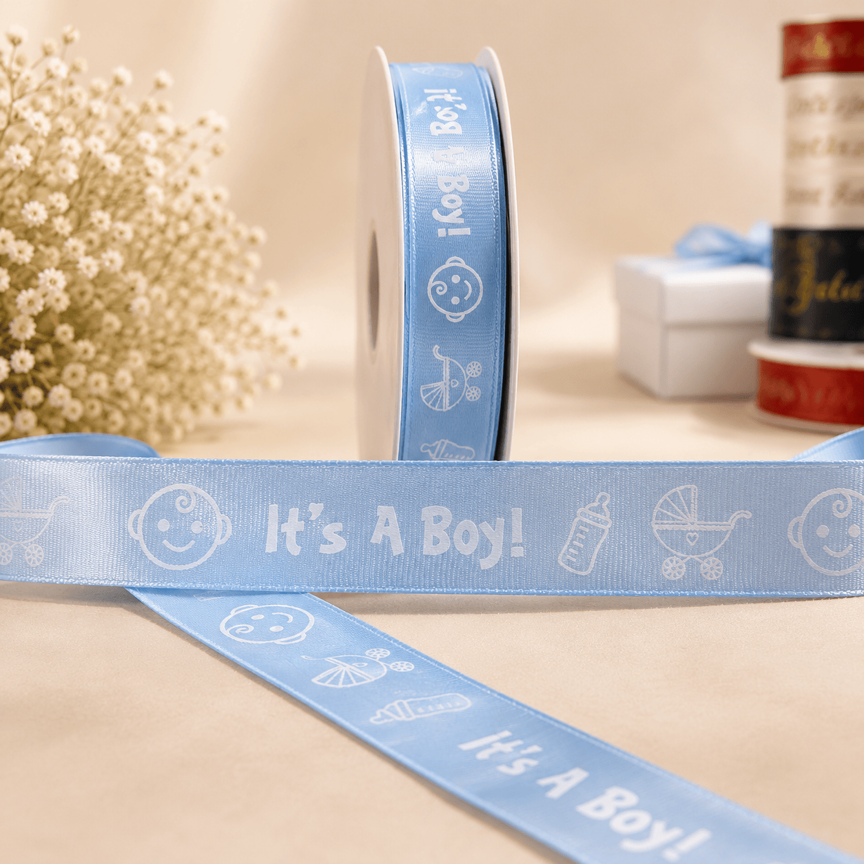 Gender Reveal "It's a Boy / It's a Girl" Premium Grosgrain Ribbon | 1 Inch