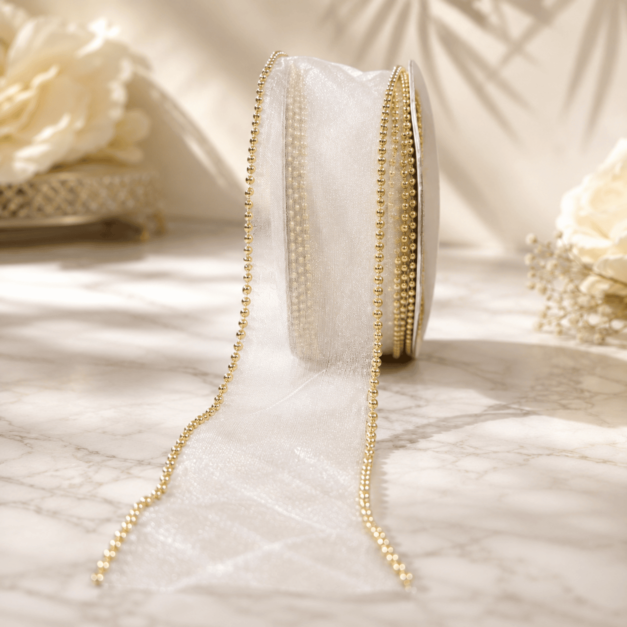 Pearl Edge Organza Ribbon | 2 Inch Width |10 Yards