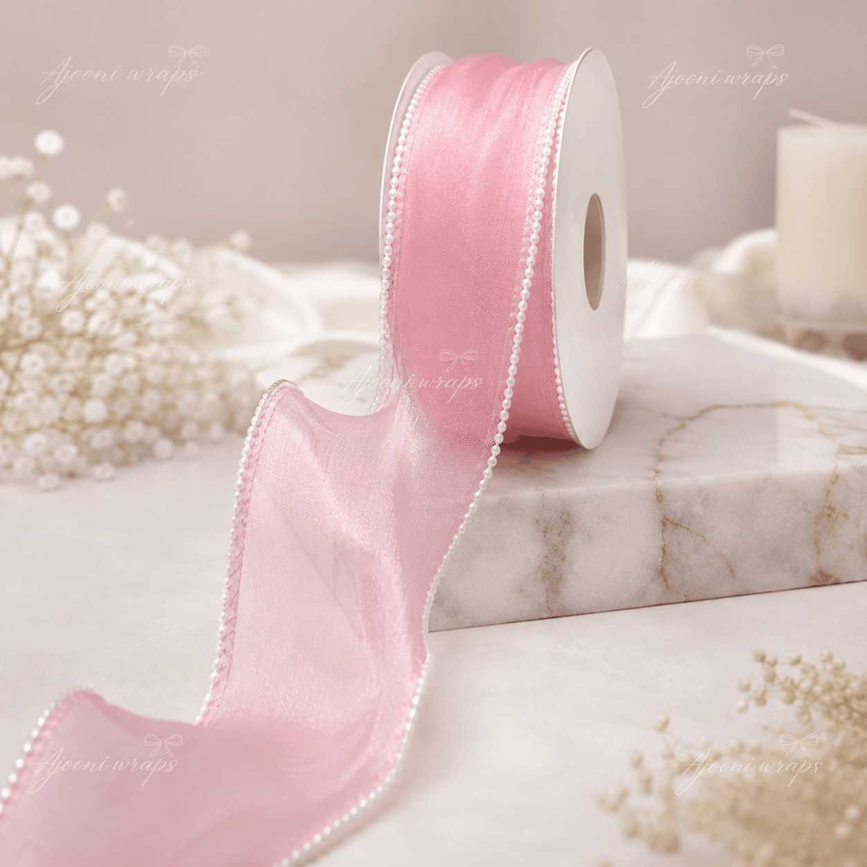 Pearl Edge Organza Ribbon | 2 Inch Width |10 Yards