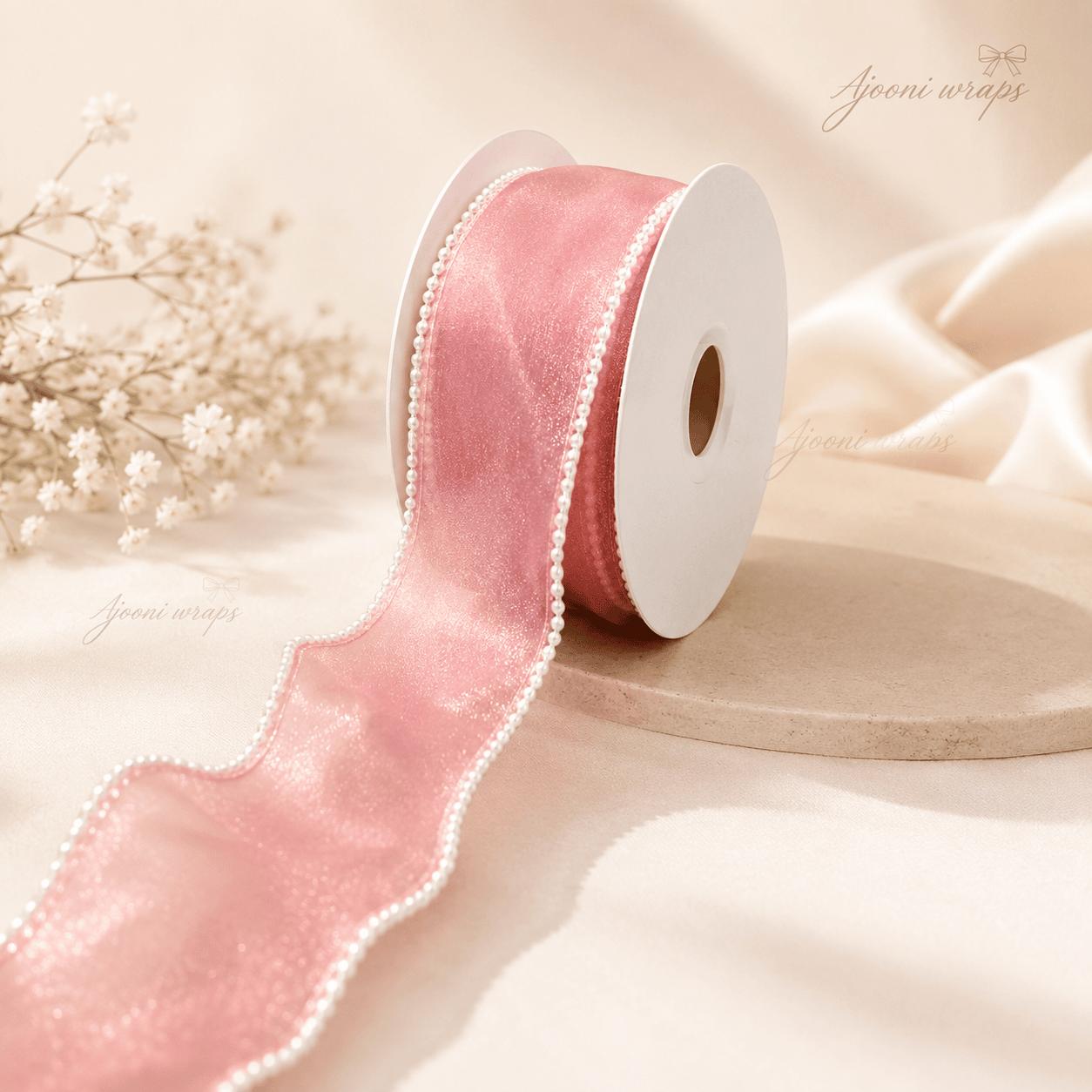Pearl Edge Organza Ribbon | 2 Inch Width |10 Yards