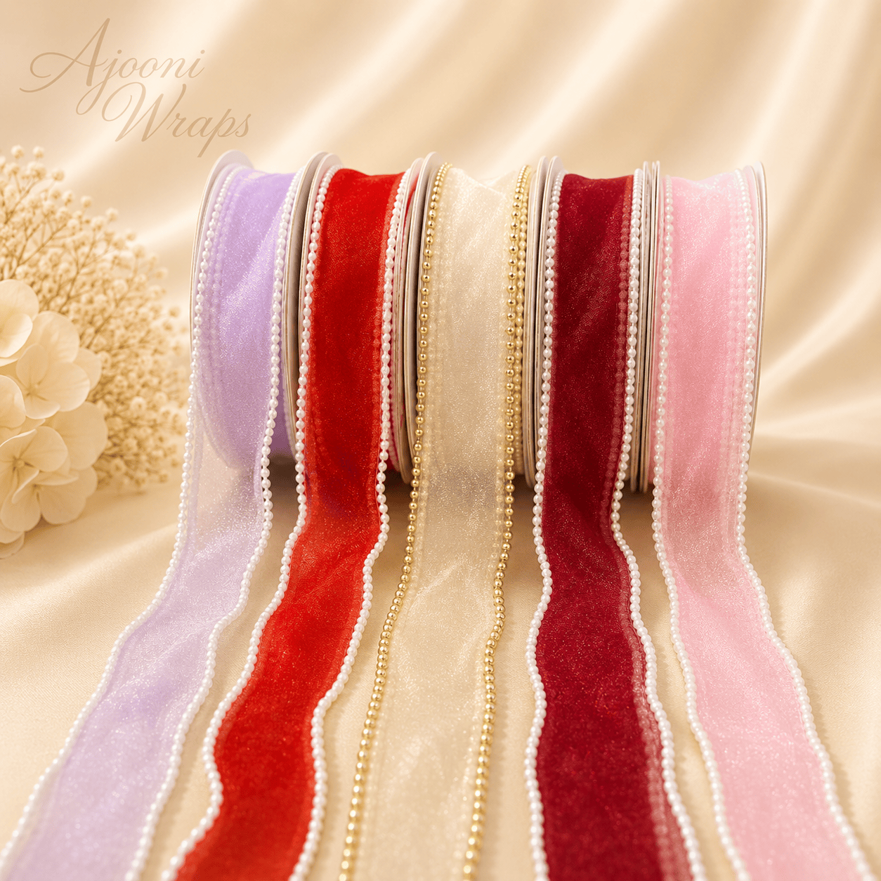 Pearl Organza Premium Ribbon | 1 Inch 10 Yards