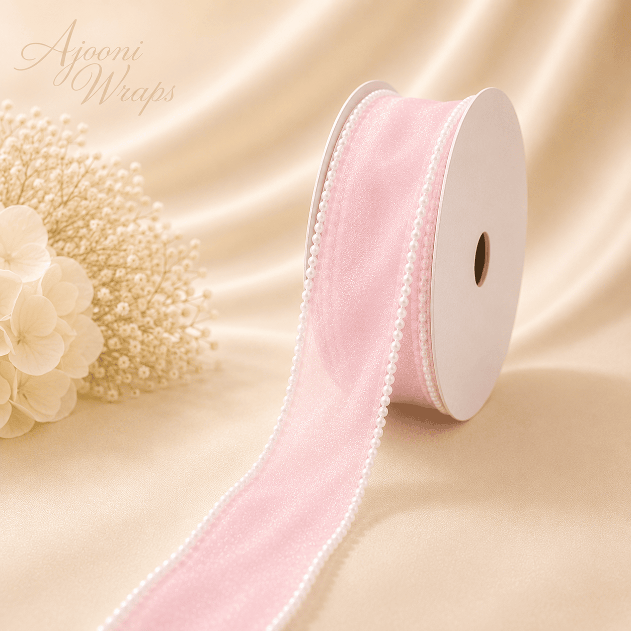 Pearl Organza Premium Ribbon | 1 Inch 10 Yards