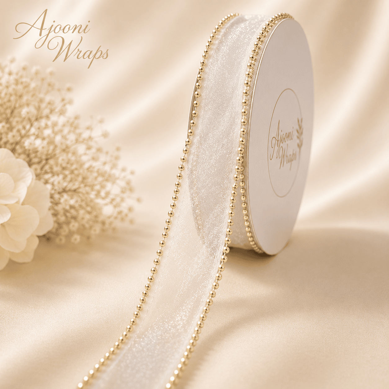 Pearl Organza Premium Ribbon | 1 Inch 10 Yards