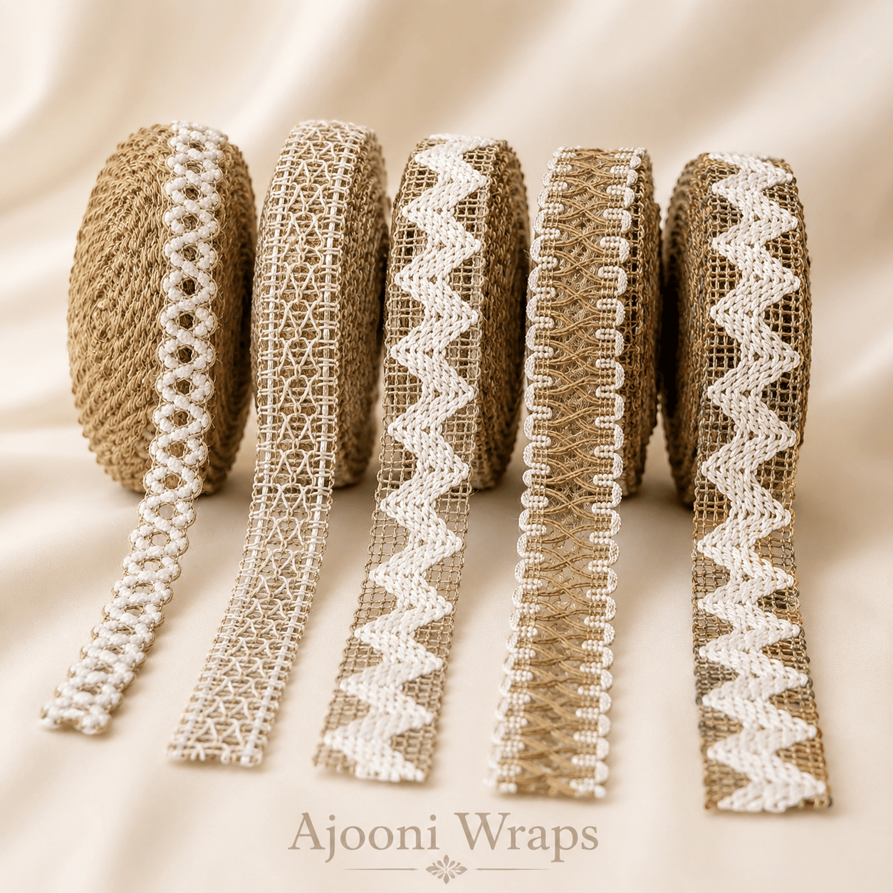 Jute Virasat Woven Net Ribbon | 1 Inch | 10 Yards