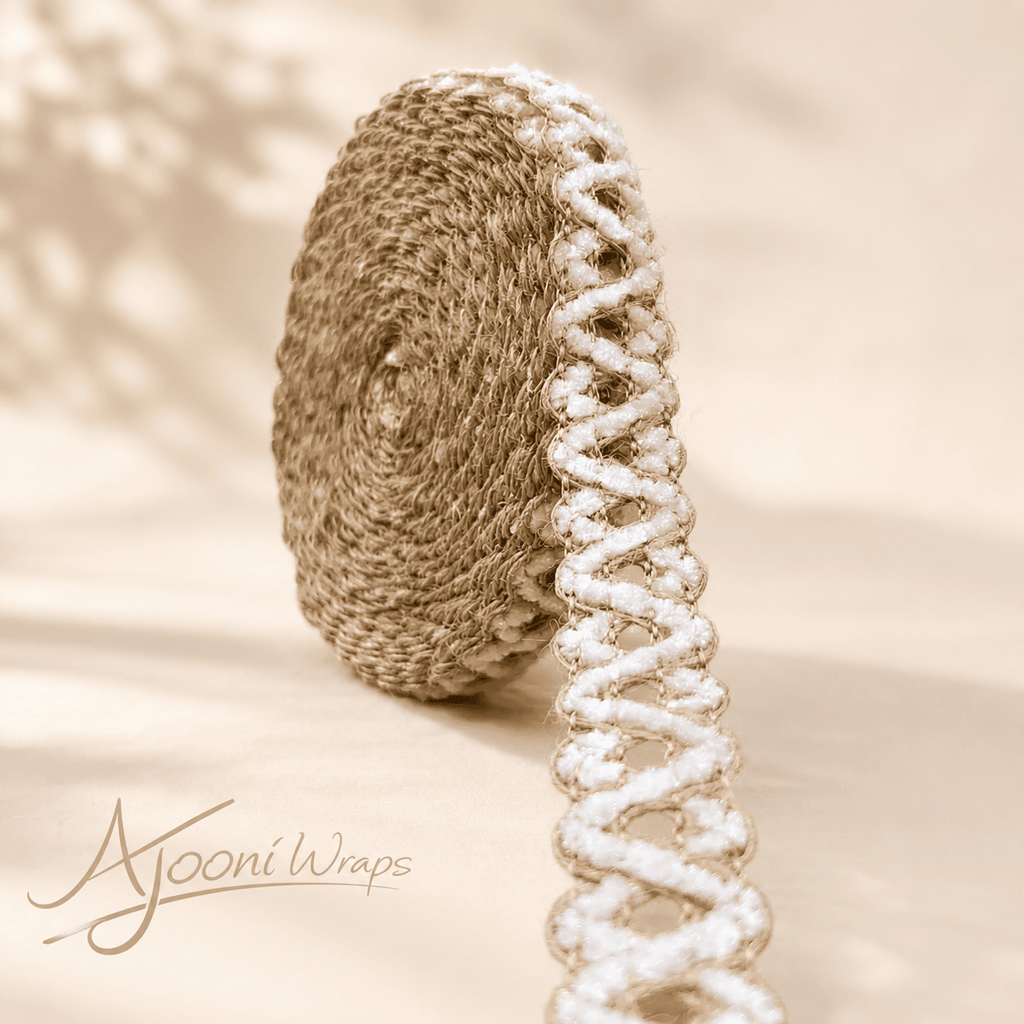 Jute Virasat Woven Net Ribbon | 1 Inch | 10 Yards