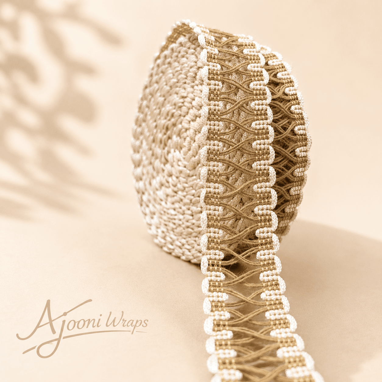Jute Virasat Woven Net Ribbon | 1 Inch | 10 Yards
