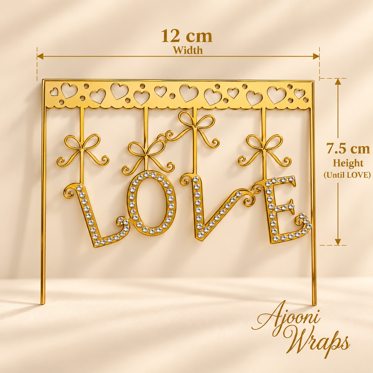 LOVE Diamond Cake Topper Decoration