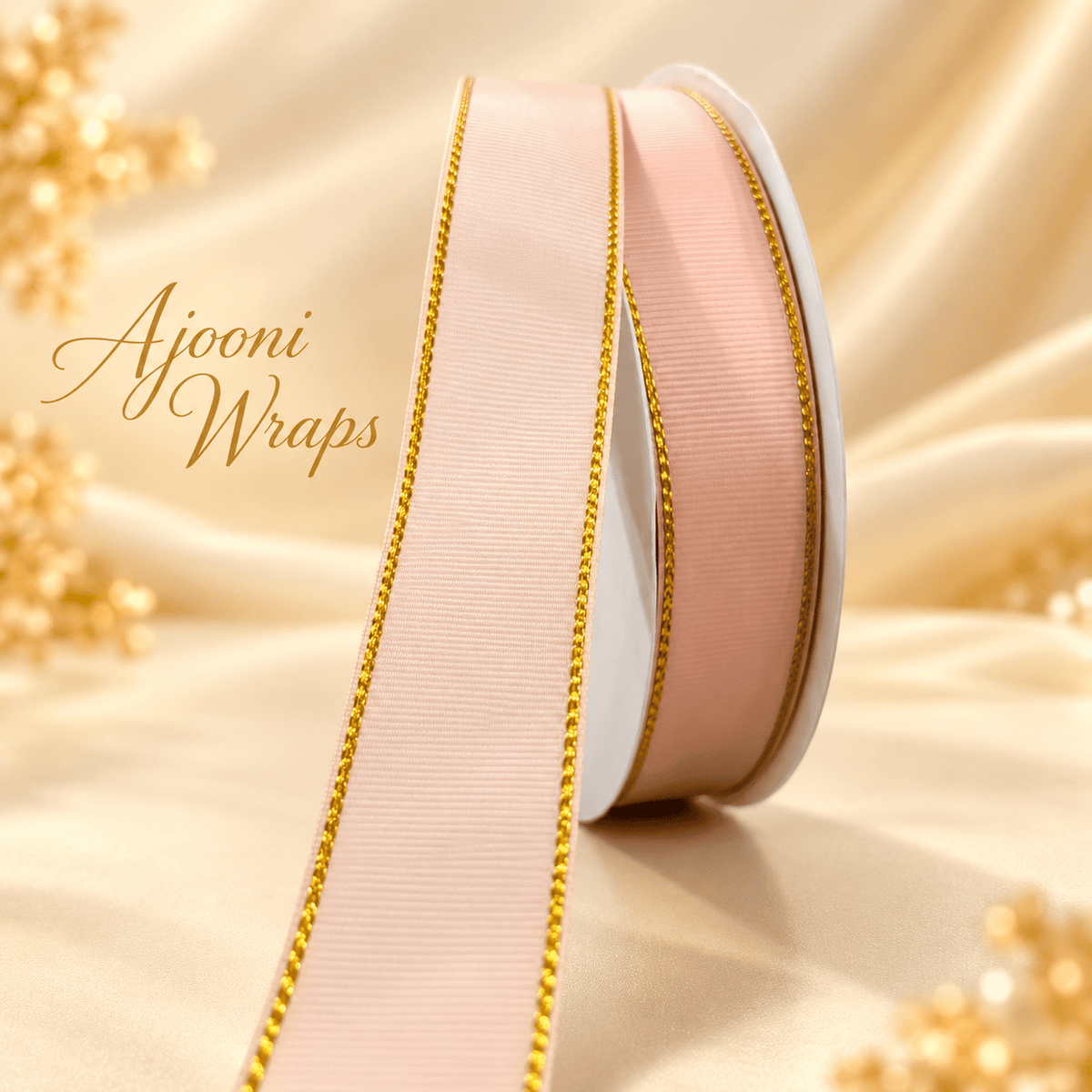 ✨ Luxury Grosgrain Ribbon with Golden Trim 1 Inch 🎀💛