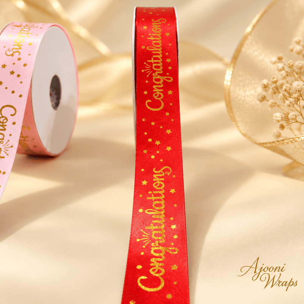 Premium Satin Congratulations Ribbon 1 Inch