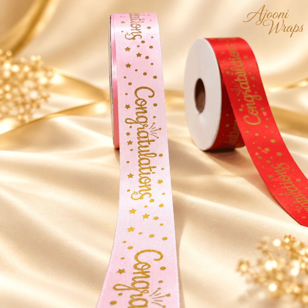 Premium Satin Congratulations Ribbon 1 Inch