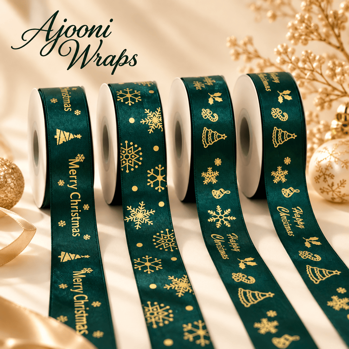 Luxury Christmas Ribbon Collection – Set of 6 🎄✨