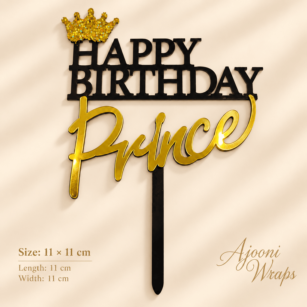 Royal Happy Birthday Cake Topper 👑✨