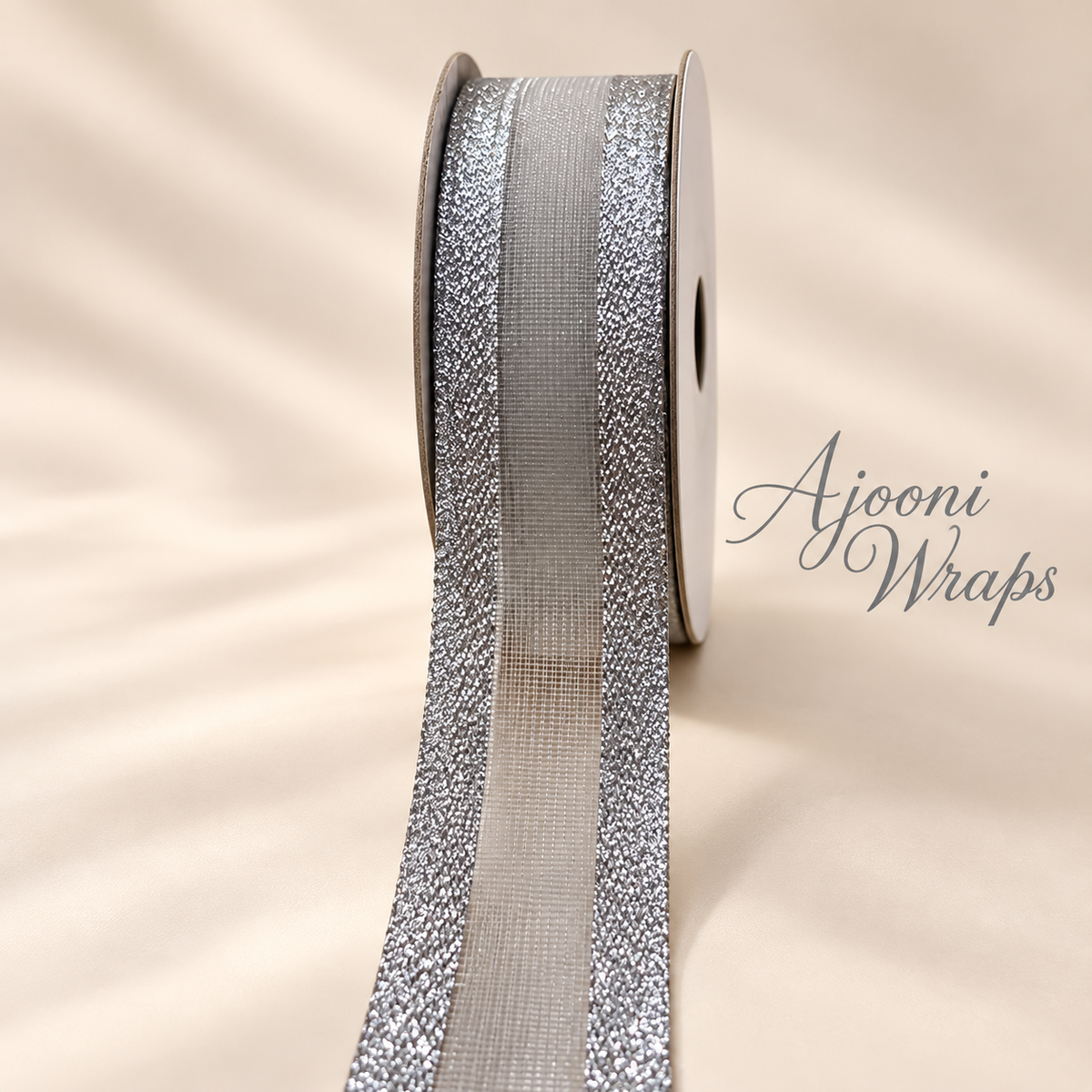 Premium Glitter Edge Mesh Ribbon 1 Inch