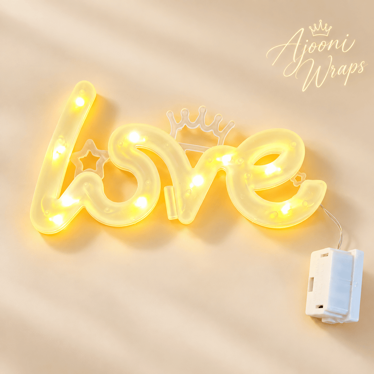 Crowned Love LED Cake Topper ✨👑
