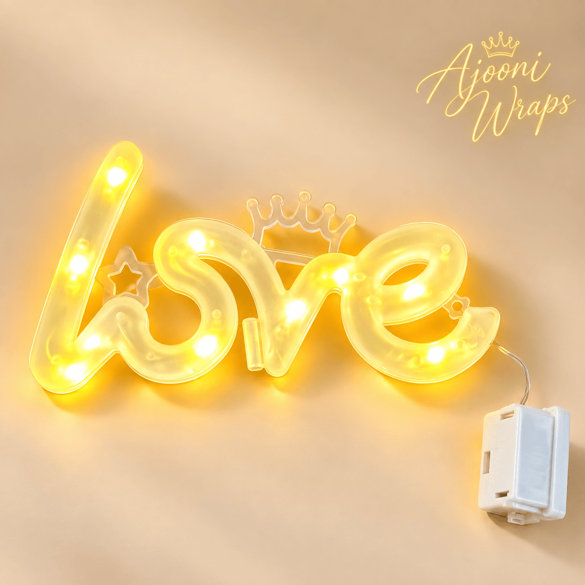Crowned Love LED Cake Topper ✨👑