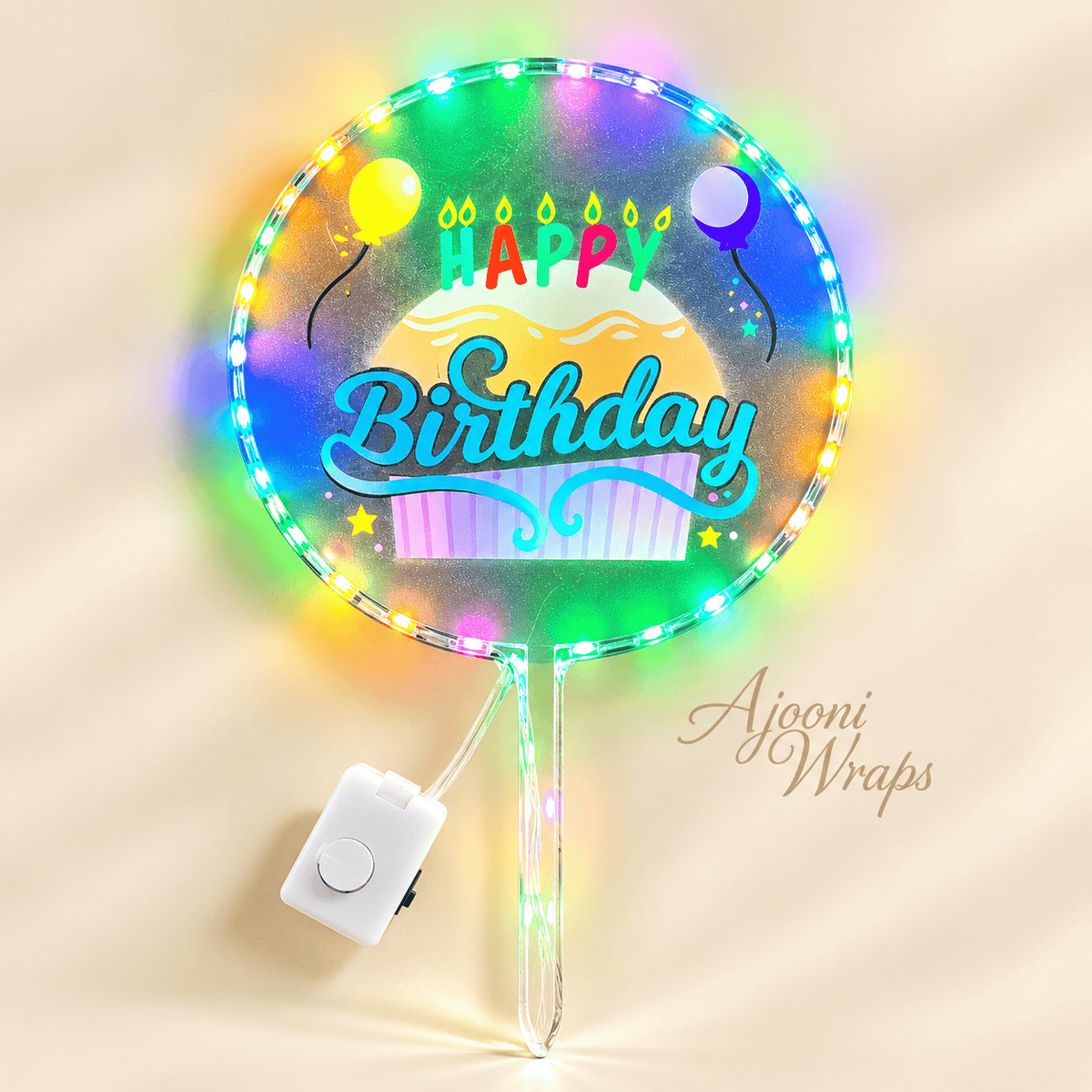 Premium Happy Birthday LED Cake Topper  🎂✨💡