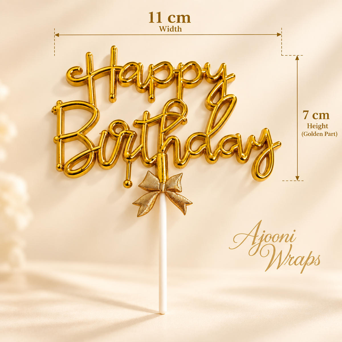 3D Happy Birthday Cake Topper