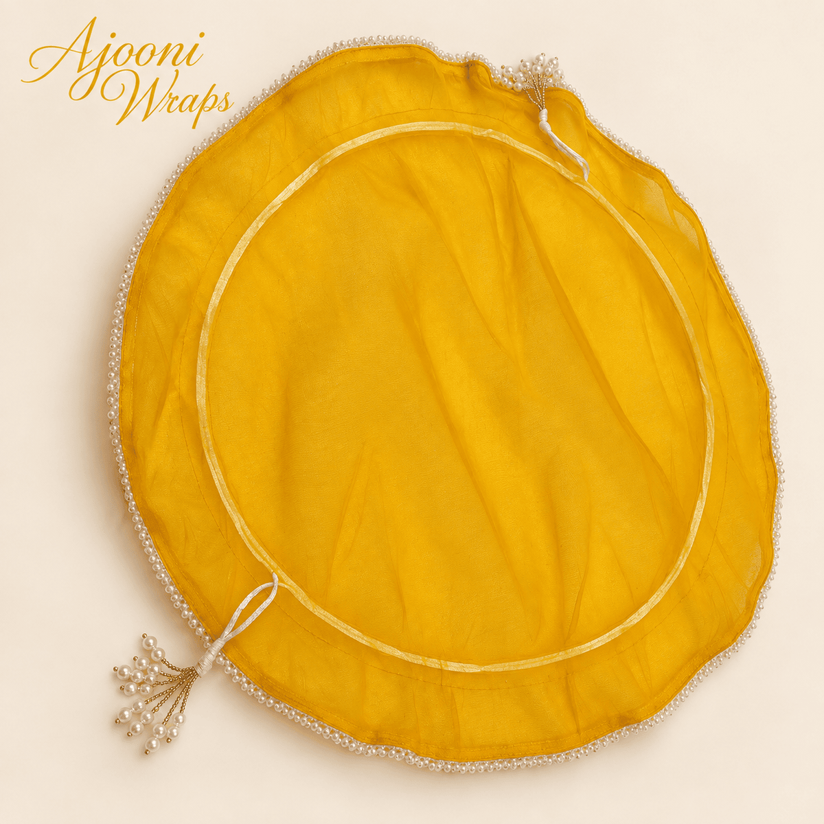 Golden Pearl Organza Potli ✨💛
