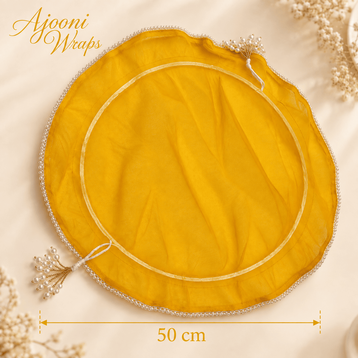 Golden Pearl Organza Potli ✨💛