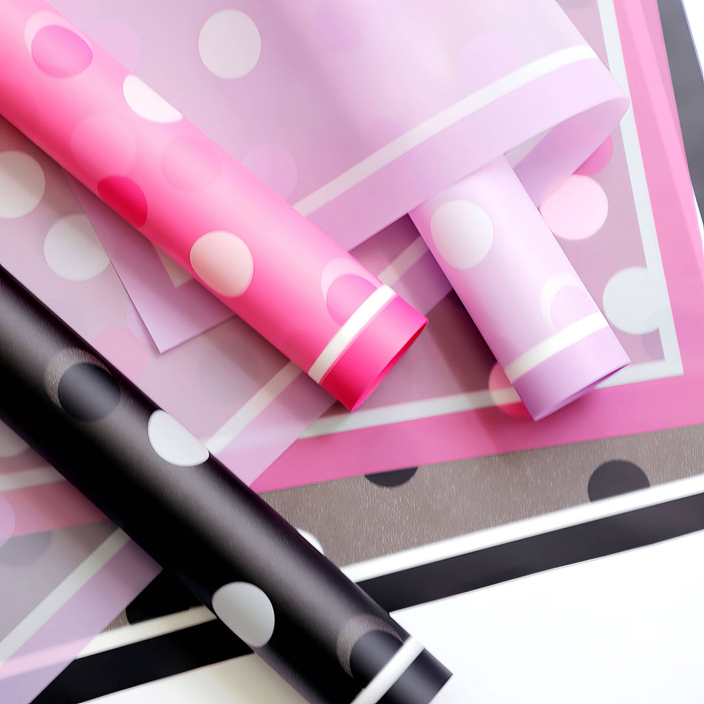 🎀 Premium Polka Dot Bouquet Wrapping Sheet 🌸✨