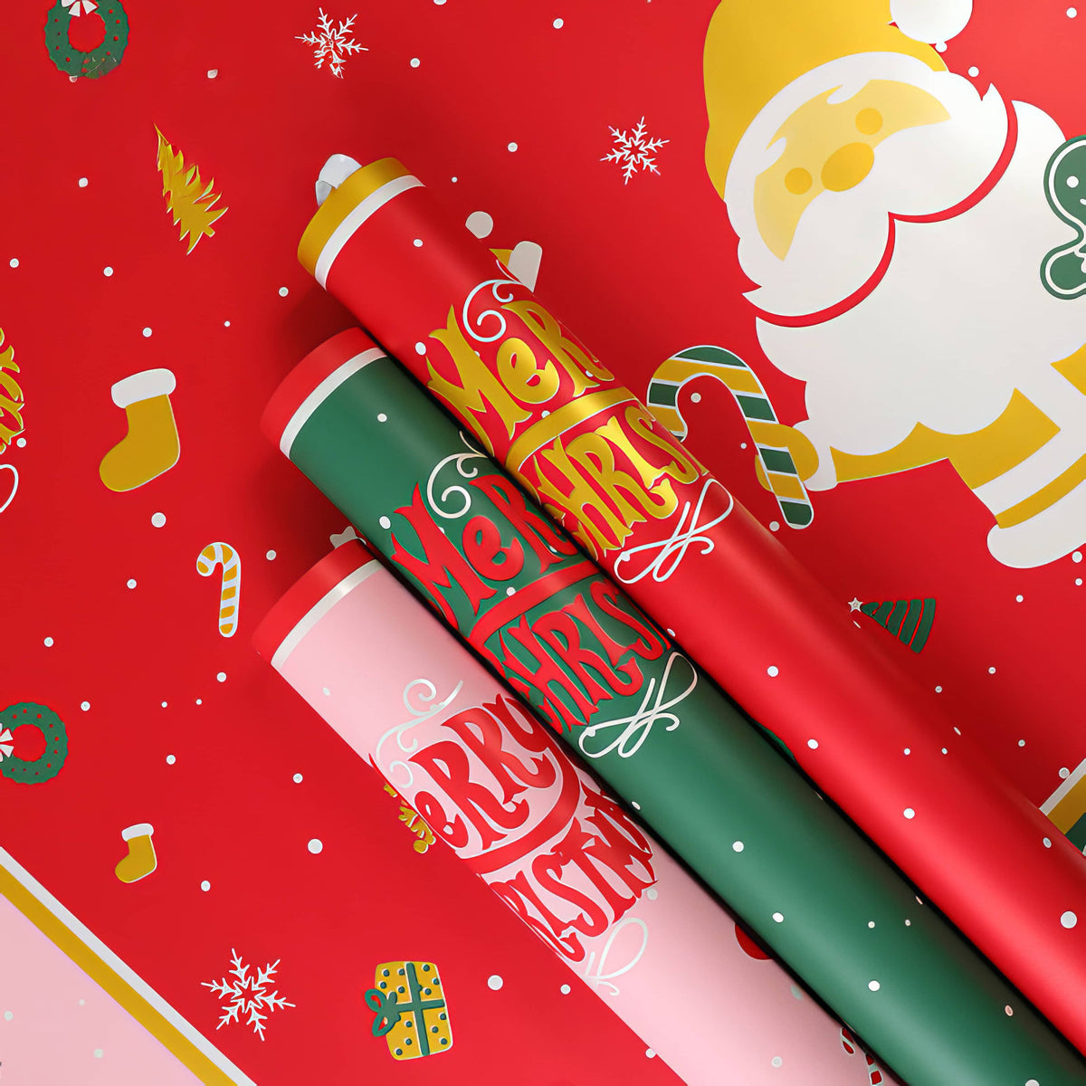 Premium Merry Christmas Santa Claus Bouquet Wrapping Sheets 🎅🎄✨