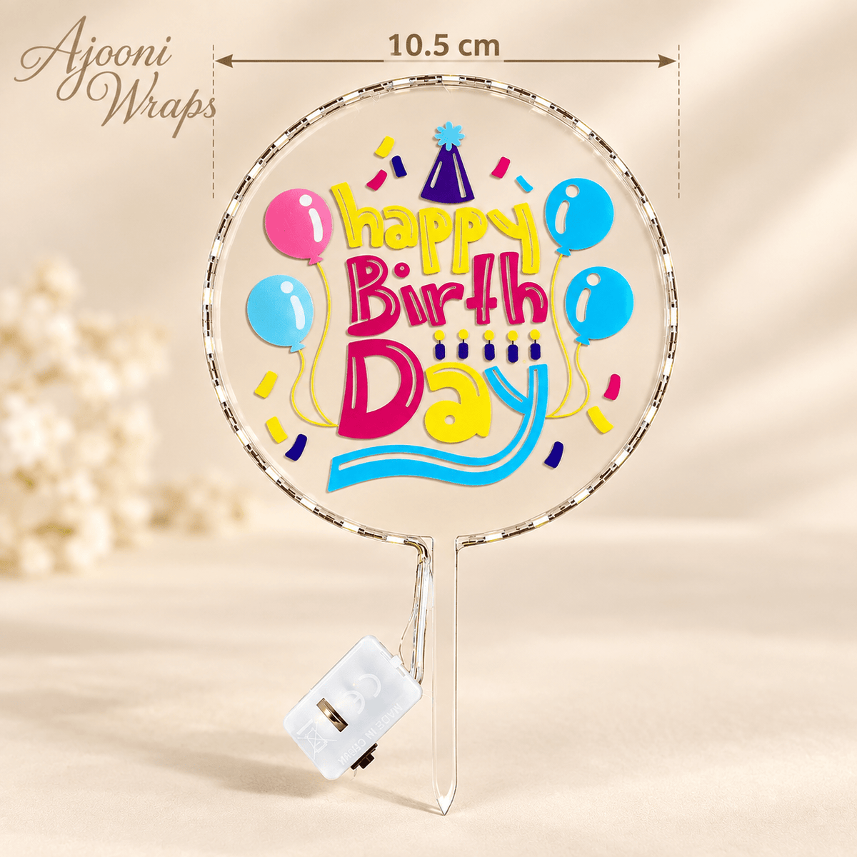Premium Happy Birthday LED Cake Topper  🎂✨💡
