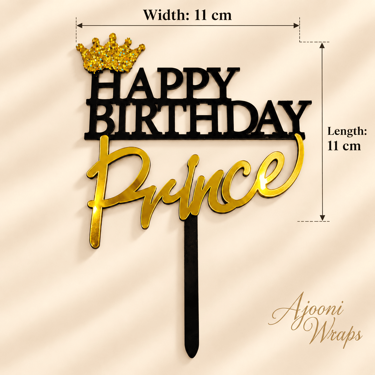 Royal Happy Birthday Cake Topper 👑✨