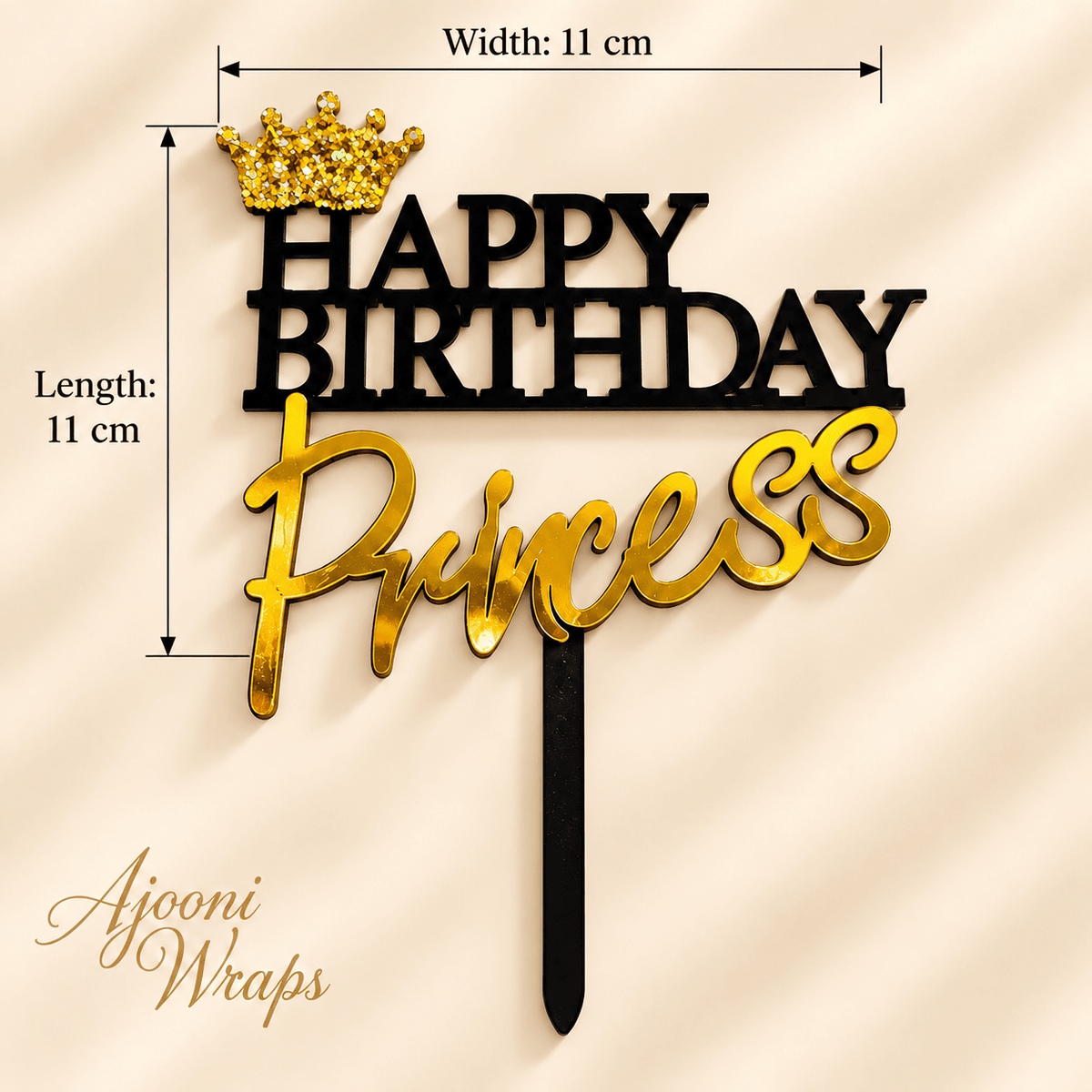 Royal Happy Birthday Cake Topper 👑✨