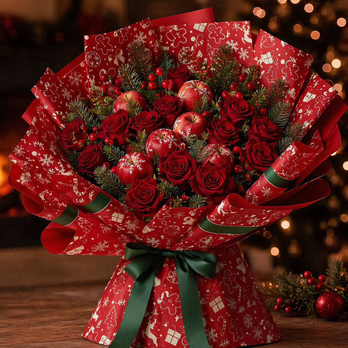 🎄 Premium Christmas Festive Bouquet Wrapping Sheet ❤️✨