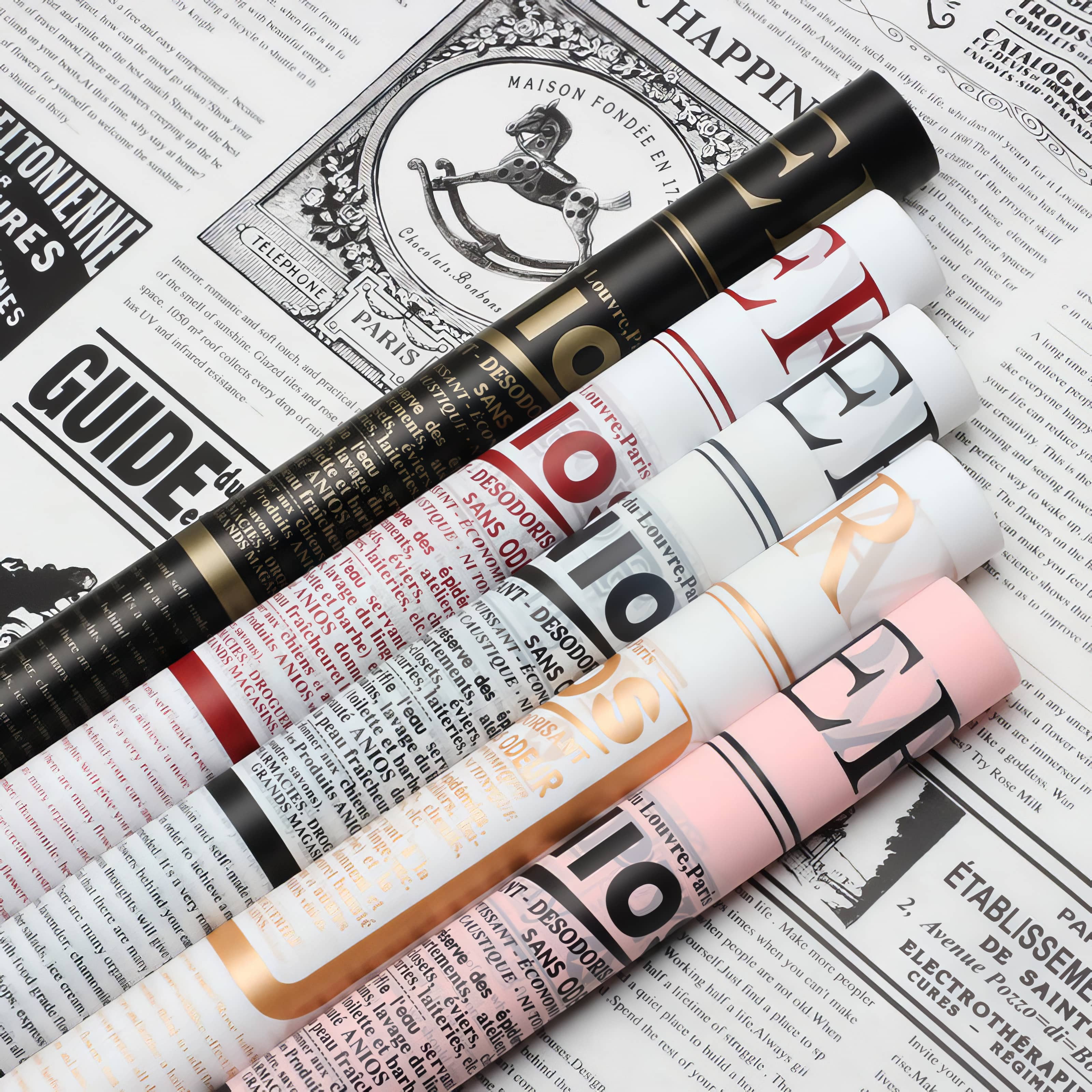 Vintage News Romance Bouquet & Gift Wrap