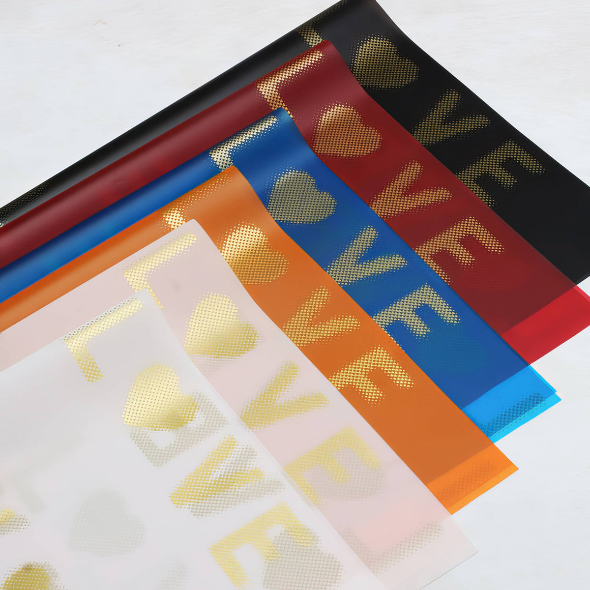 ✨ Premium Golden Love Heart Bouquet Wrapping Sheets💖 ✨
