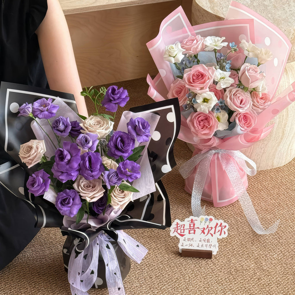 🎀 Premium Polka Dot Bouquet Wrapping Sheet 🌸✨