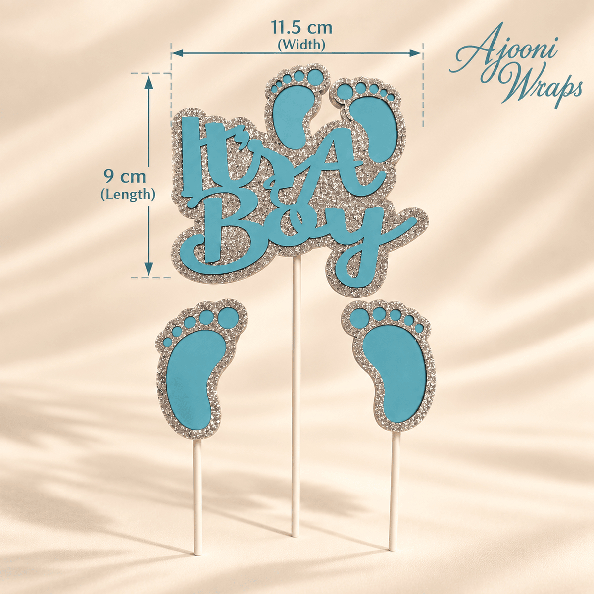 Pastel Baby Shower “It’s a Boy” Cake Topper Set 🩷🩵👶