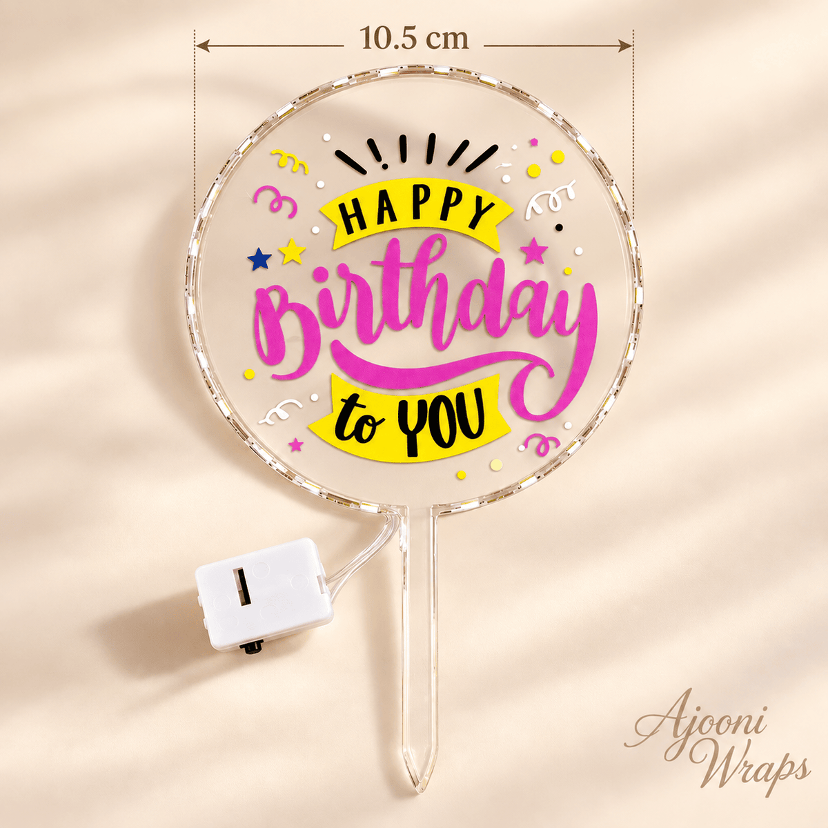 Premium Happy Birthday LED Cake Topper  🎂✨💡