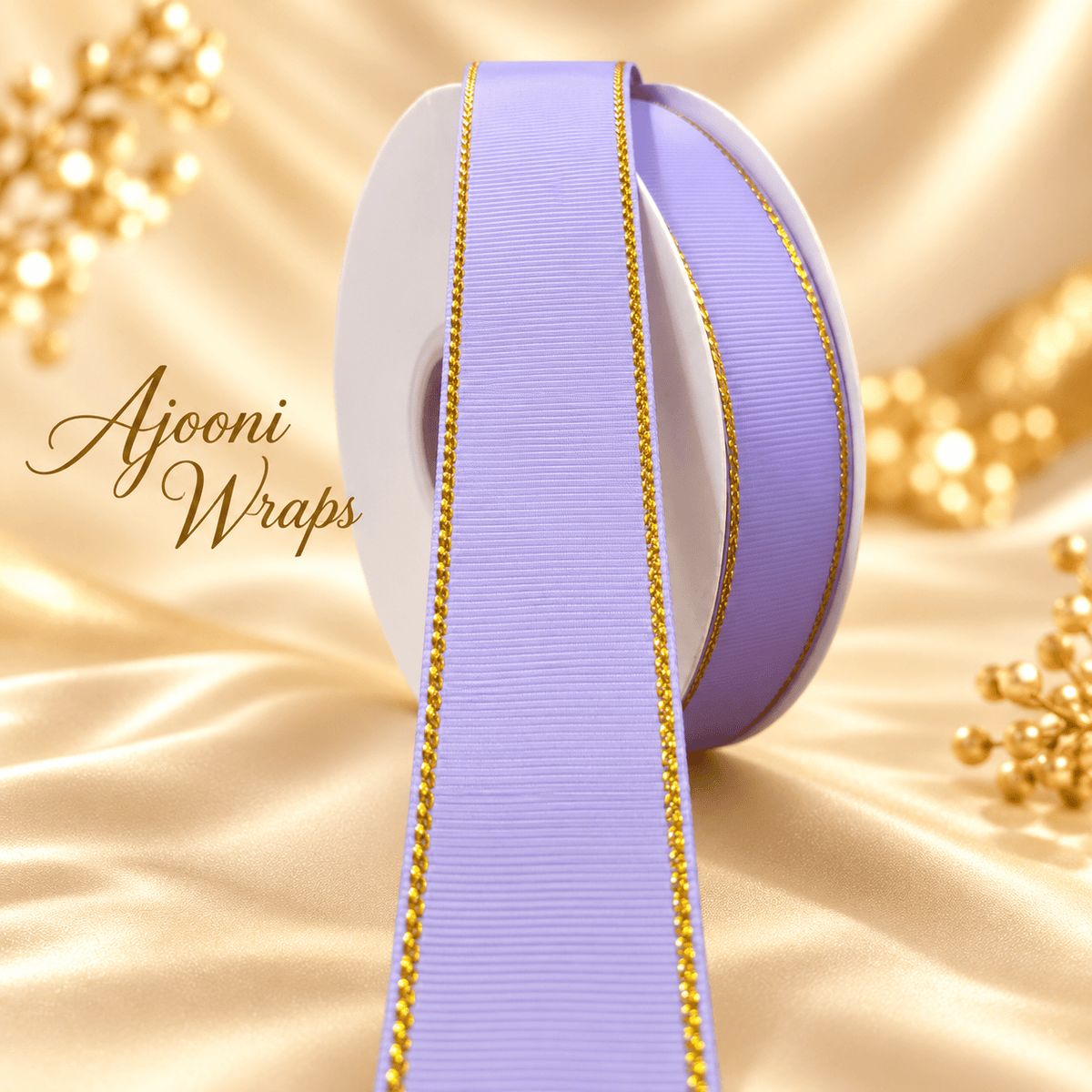 ✨ Luxury Grosgrain Ribbon with Golden Trim 1 Inch 🎀💛